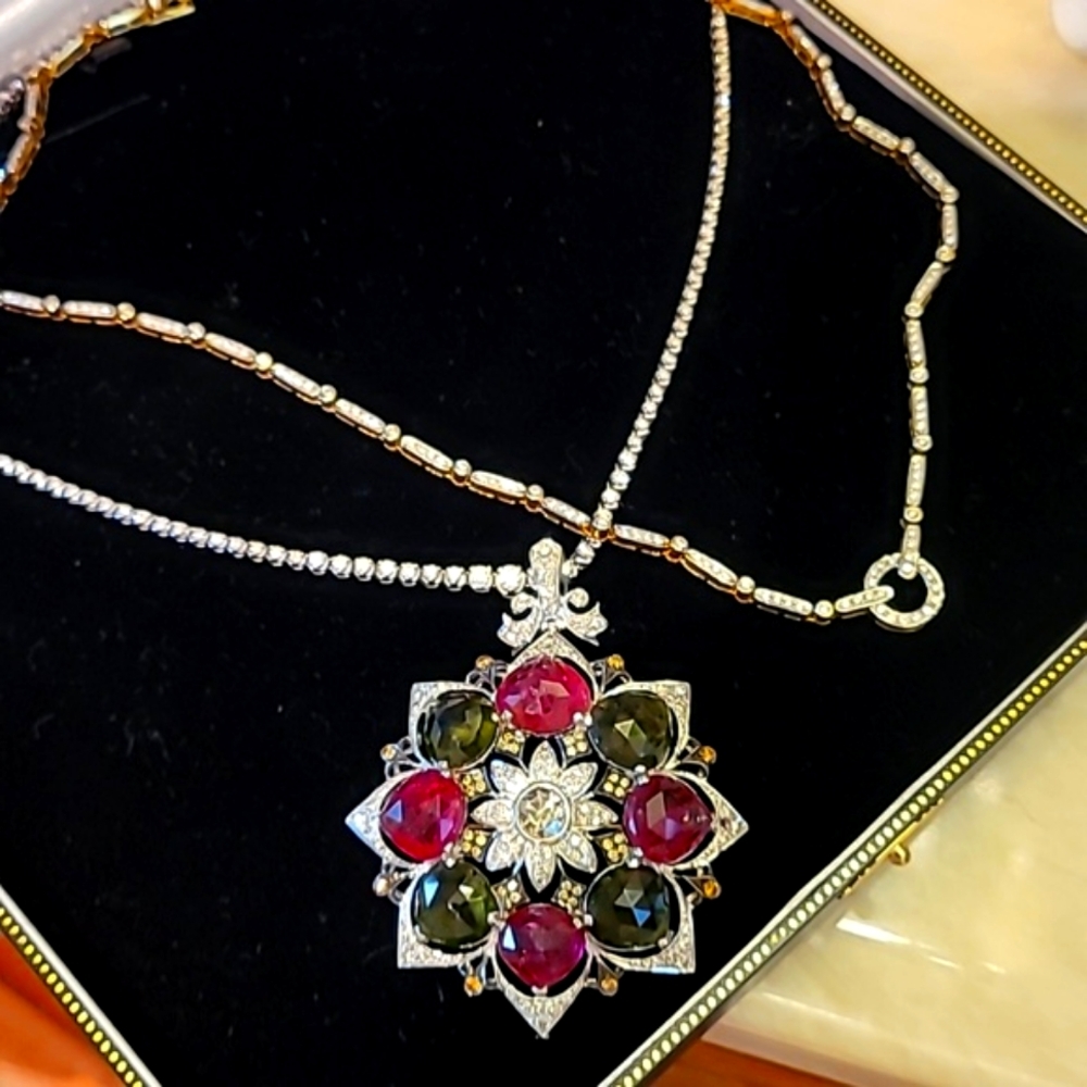 18k Diamond Tennis  Necklace 21 Grams - Picture 11 of 12